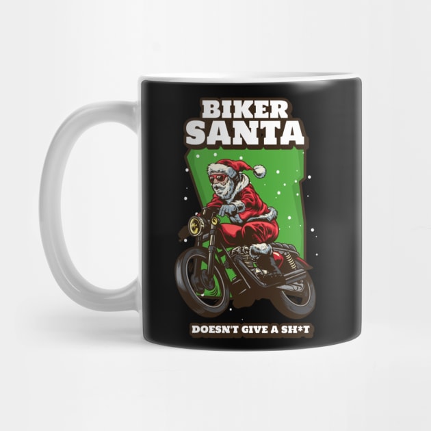 Biker santa funny by MotorizedTees